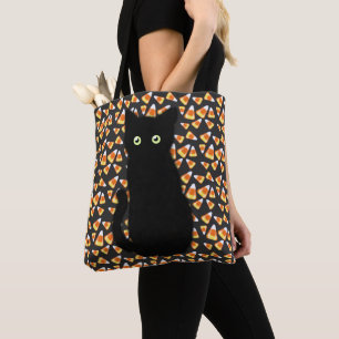 Bolso De Tela Halloween gato negro dulce maíz