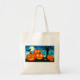 Bolso De Tela Halloween Ghosts, Pumpkins, Bats