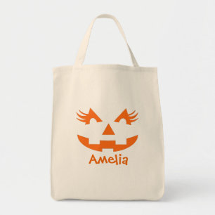 Bolso De Tela Halloween Girly Jack O Lantern