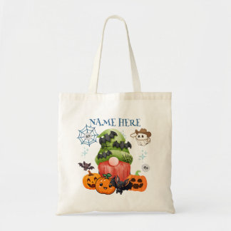 Bolso De Tela Halloween Gnome Bat Candy Tote Bag