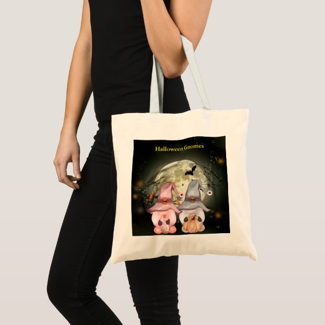 Bolso De Tela Halloween Gnomes Full Moon Family Trick or Trete (Anverso (producto))
