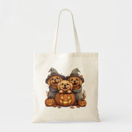 Bolso De Tela Halloween Golden Retriever Perro Jack O Lantern