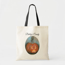 Bolso De Tela Halloween gritando Jack O Lantern Pumpkin Pastel