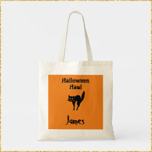 Bolso De Tela Halloween Haul Naranja y Black Tote Bag