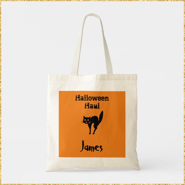 Bolso De Tela Halloween Haul Naranja y Black Tote Bag (Subido por el creador)