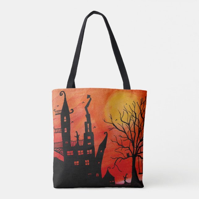 Bolso De Tela Halloween Hauned House Tote Bag (Reverso)