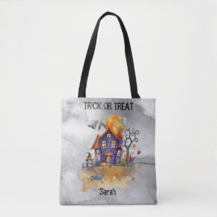 Bolso De Tela Halloween Haunted Gnome House - Truco o trato