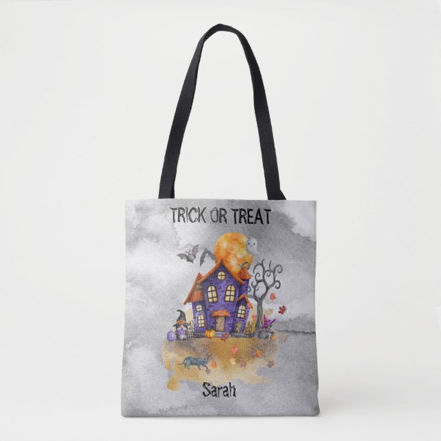 Bolso De Tela Halloween Haunted Gnome House - Truco o trato (Anverso)