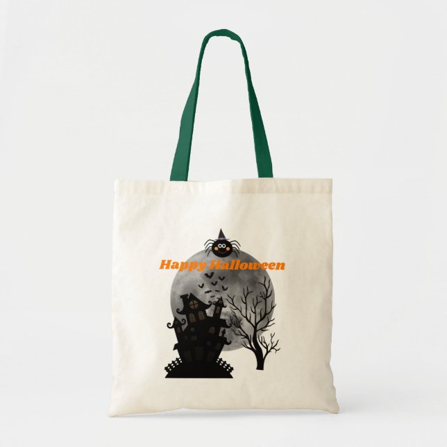 Bolso De Tela Halloween Haunted House (Frente)