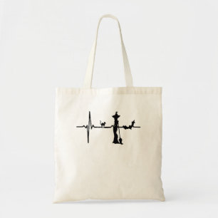 Bolso De Tela Halloween Heart Beat Black Cat and Bat