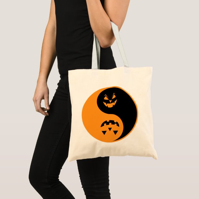 Bolso De Tela Halloween Jack o-lantern Yin Yang (Anverso (producto))