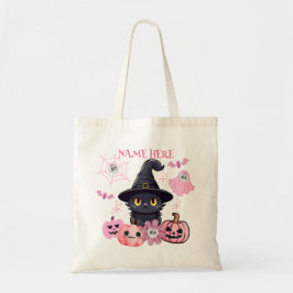 Bolso De Tela Halloween Kitty Witch Candy Tote Bag