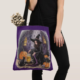 Bolso De Tela Halloween, La Bruja, Su Poción y la Medianoche