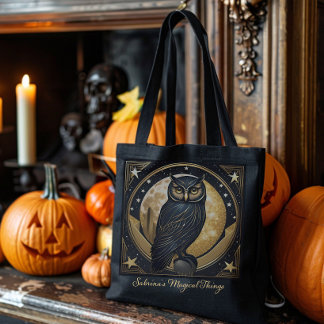 Bolso De Tela Halloween Lechuza Personalizado o truco para trata
