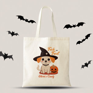 Bolso De Tela Halloween lindo cachorro jack o truco de linterna 