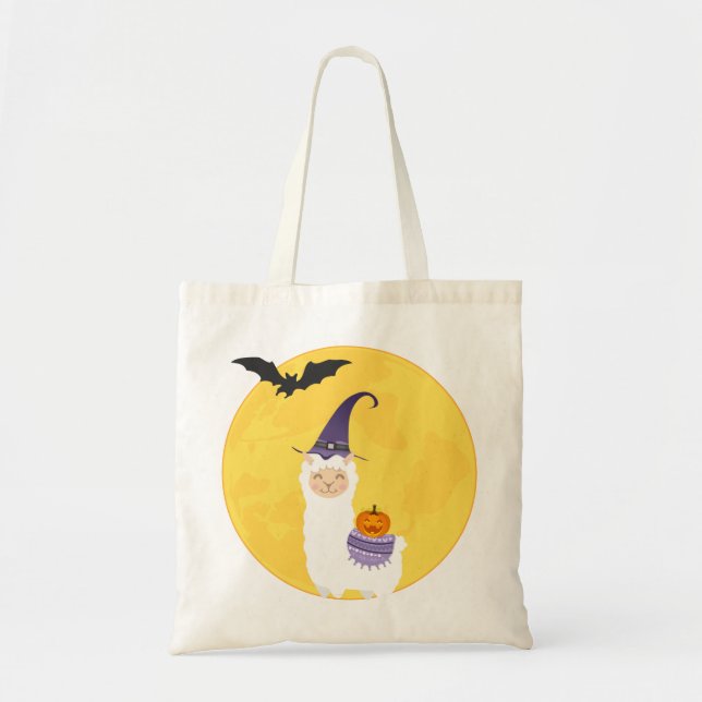 Bolso De Tela Halloween Llama Trick-or-Trick (Frente)