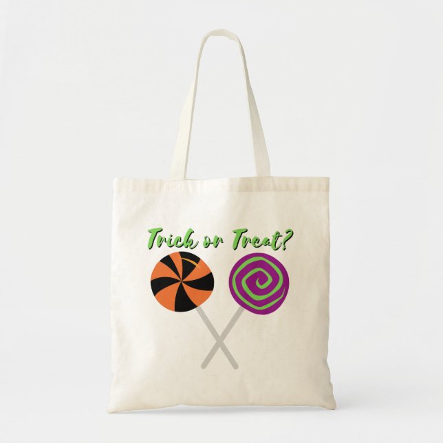 Bolso De Tela Halloween Lollipops Trick O Trete Tote Bag (Frente)