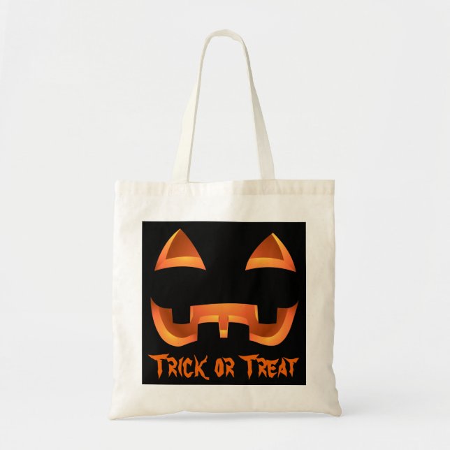Bolso De Tela Halloween Loot Bag Pumpkin Tote Bag Personalizable (Frente)
