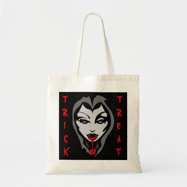 Bolso De Tela Halloween Loot Bag Vampire Tote Bag Personalizable (Frente)