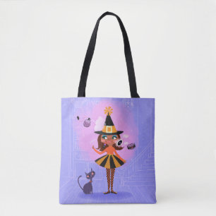 Bolso De Tela Halloween Magic Brown Hair Witch