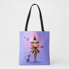 Bolso De Tela Halloween Magic Red Hair Witch
