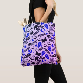 Bolso De Tela Halloween morado, azul y negro lindo y divertido