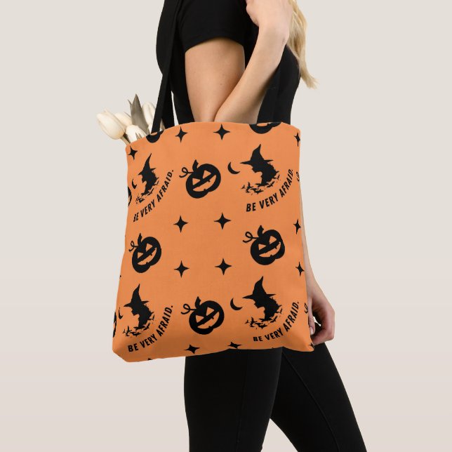 Bolso De Tela Halloween Naranja Spookan Bitch Pumpkin Witch (Detalle)