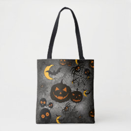BOLSO DE TELA HALLOWEEN NEGRO ESPOOKY PUMPKINS MOONES BATES