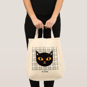 Bolso De Tela Halloween niños trucos o tratan gato negro