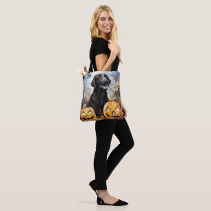 Bolso De Tela Halloween Nueva Escocia con calabazas asustadas