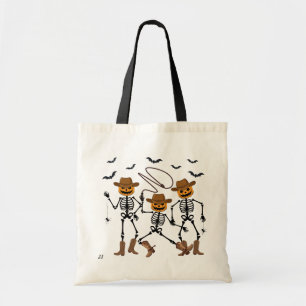 Bolso De Tela Halloween Occidental: Cowboys esqueléticos persona