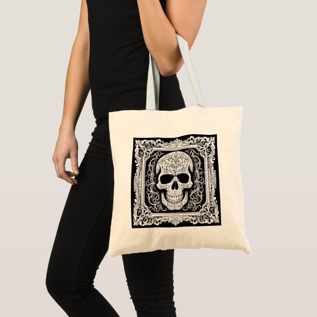 Bolso De Tela Halloween: Ornate Dark Academia Skull (Anverso (producto))