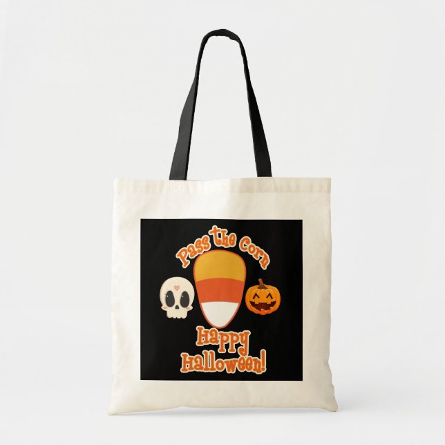 Bolso De Tela Halloween Pass The Corn (Frente)