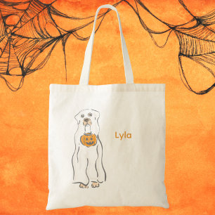 Bolso De Tela Halloween Perro Fantasma Trick o Trate a Personali