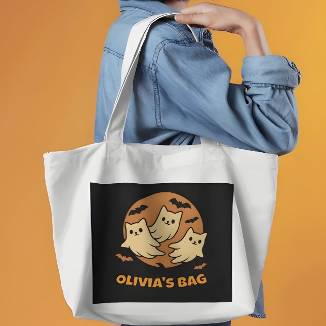 Bolso De Tela Halloween personalizado de Ghost Gtens Gtens Moon (Subido por el creador)