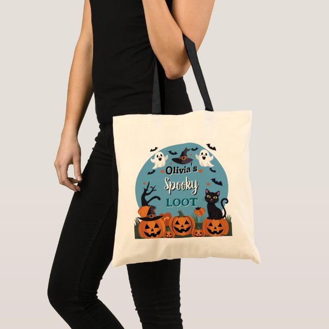 Bolso De Tela Halloween personalizado - El espeluznante botín de (Anverso (producto))
