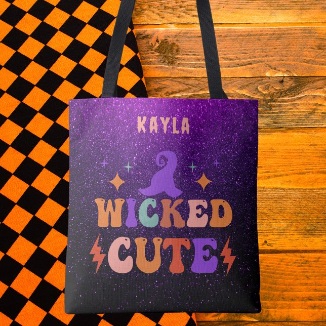 Bolso De Tela Halloween Personalizado Girly Purple y Black (Subido por el creador)