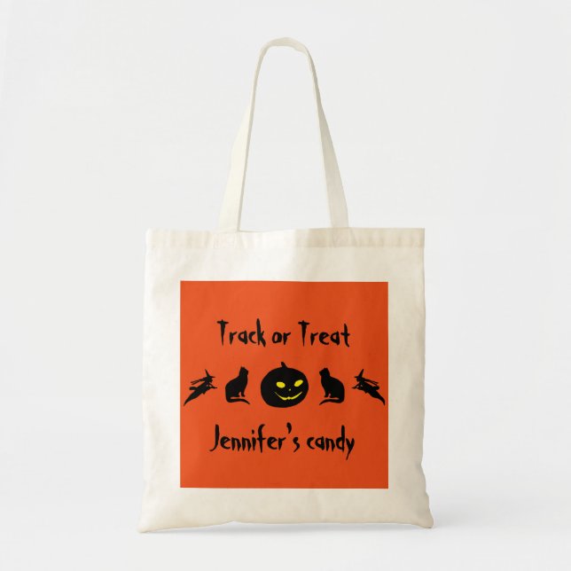Bolso De Tela Halloween personalizado para pista o tratamiento d (Frente)