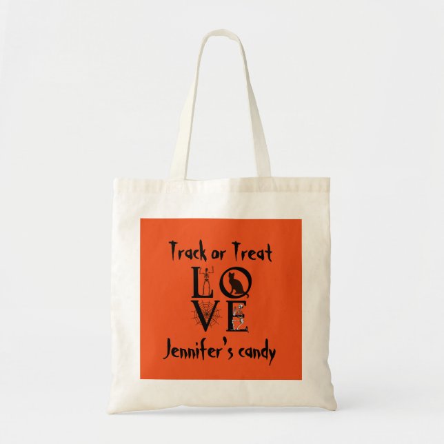 Bolso De Tela Halloween personalizado para pista o tratamiento d (Frente)