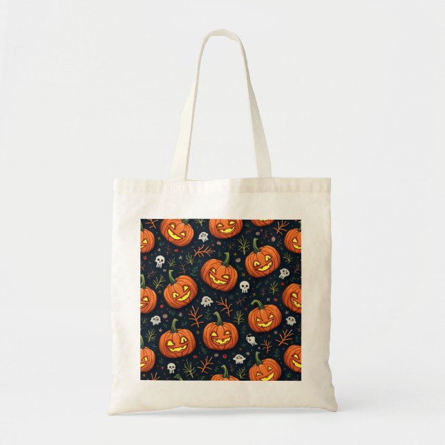 Bolso De Tela Halloween Personalizado Tote Bag (Frente)