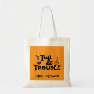 Bolso De Tela Halloween Personalizado Whimsical Funny Naranja mo