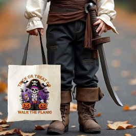 Bolso De Tela Halloween Pirate Trick or Treat or Walk the Plank