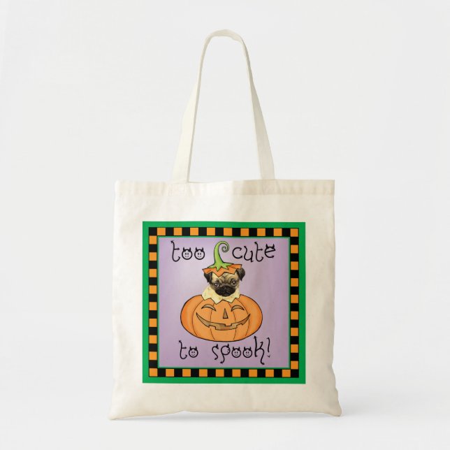 Bolso De Tela Halloween Pug (Frente)