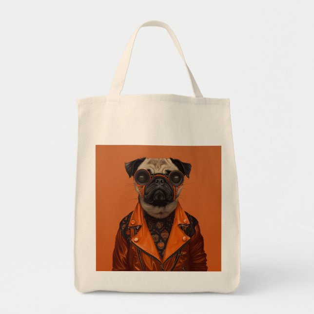 Bolso De Tela Halloween Pug (Frente)