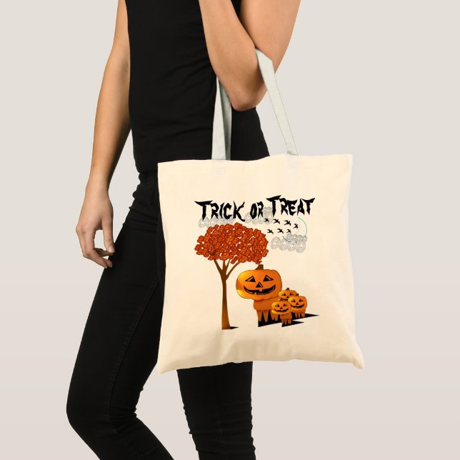 Bolso De Tela HALLOWEEN PUMPKIN CABEZA Trick o Trek Bag (Anverso (producto))