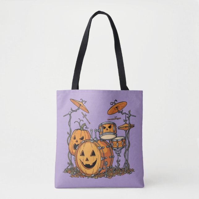 Bolso De Tela Halloween Pumpkin Drum Set (Anverso)