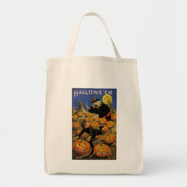 Bolso De Tela Halloween Pumpkin Patch Nightmare (Frente)