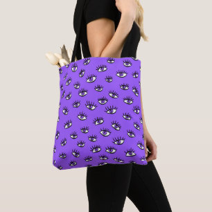 Bolso De Tela Halloween púrpura de los ojos malvados