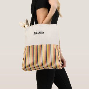 Bolso De Tela Halloween Rayo vertical Naranja Nombre blanco negr