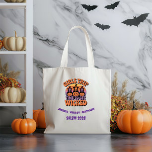 Bolso De Tela Halloween Retro Chicas divertidos saltan bruja
